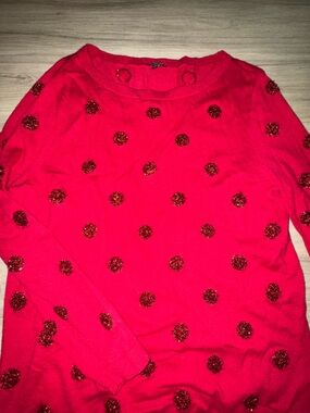 Talbots Festive Bright Red Knit Sweater